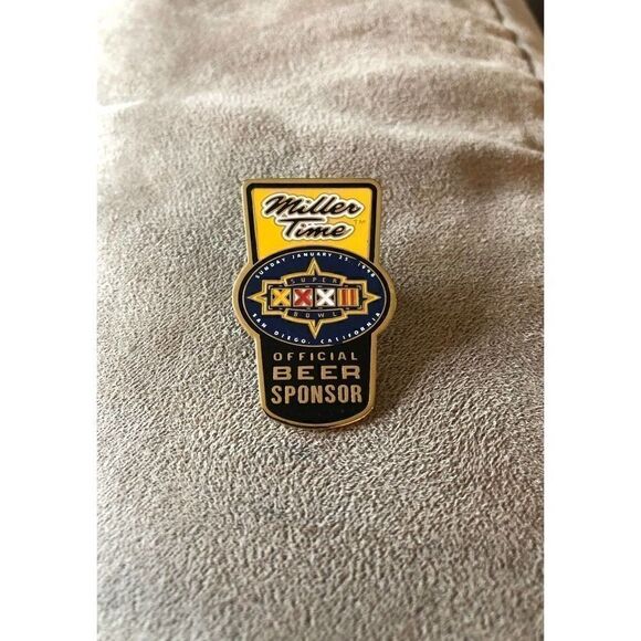 NFL Miller Time Super Bowl XXXII Pin - Picture 1 of 2